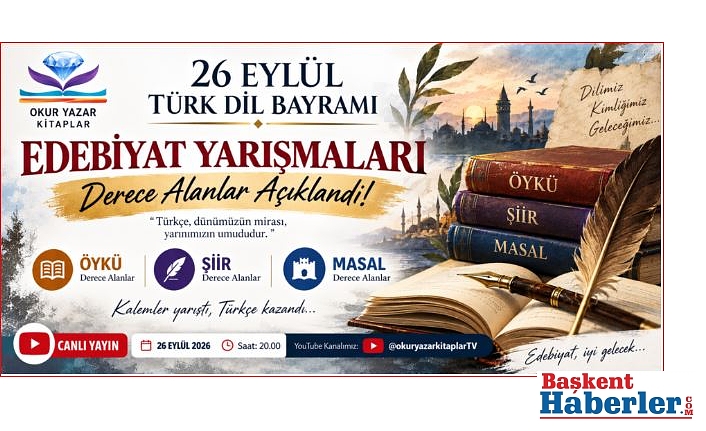 Okur Yazar Kitaplar tarafından 26 Eylül Türk Dil Bayramı anısına düzenlenen 2026 Edebiyat Yarışmaları'nın sonuçları açıklandı