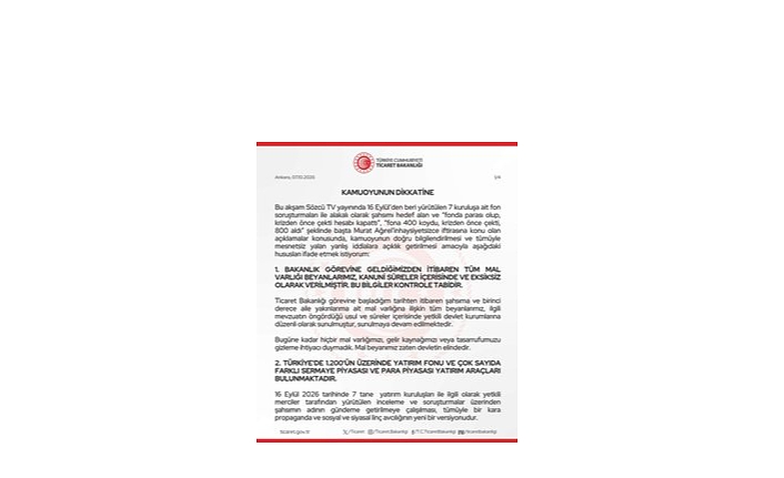 Ticaret Bakanı Ömer Bolat’tan Fon İddialarına Yanıt: "Tamamen Mesnetsiz ve Yalan"