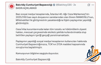 BAKIRKÖY CUMHURİYET BAŞSAVCILIĞINDAN EKREM İMAMOĞLU AÇIKLAMASI: ASILSIZ PAYLAŞIMLARA SORUŞTURMA BAŞLATILDI!