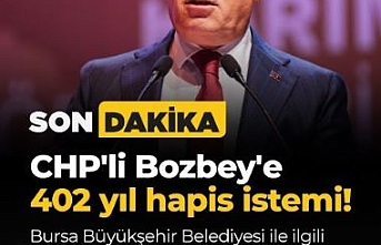 BURSA’DA SICAK GELİŞME: CHP'Lİ MUSTAFA BOZBEY HAKKINDA 402 YIL HAPİS İSTEMİ!