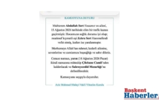 Aziz Mahmud Hüdai Vakfı’ndan Başsağlığı ve...