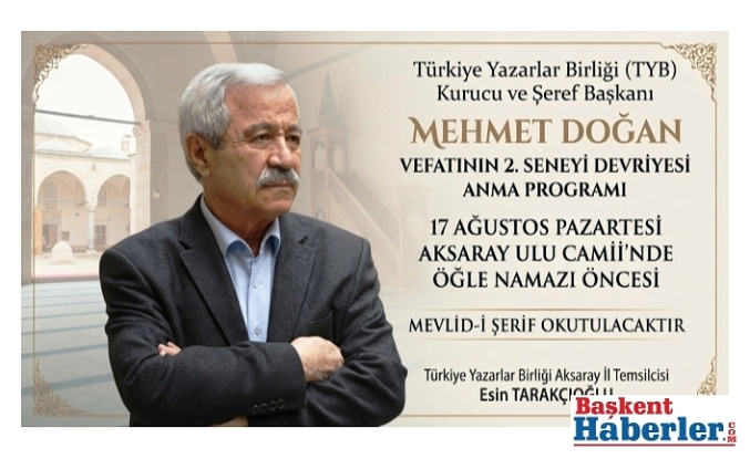 Mehmet Doğan Vefatının 2. Yılında Aksaray’da Anılacak