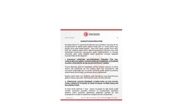 Ticaret Bakanı Ömer Bolat’tan Fon İddialarına Yanıt: "Tamamen Mesnetsiz ve Yalan"