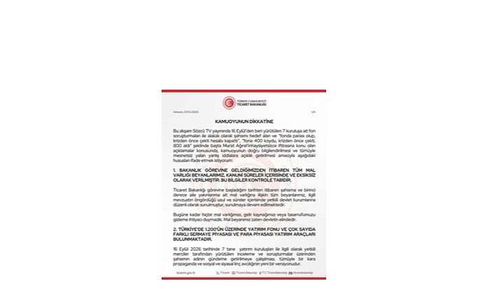 Ticaret Bakanı Ömer Bolat’tan Fon İddialarına Yanıt: "Tamamen Mesnetsiz ve Yalan"